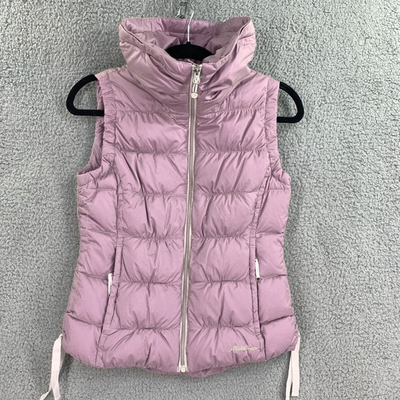 Eddie Bauer Down Fill Vest Womens Jacket Puffer XS Purple Zip - Picture 14 of 16